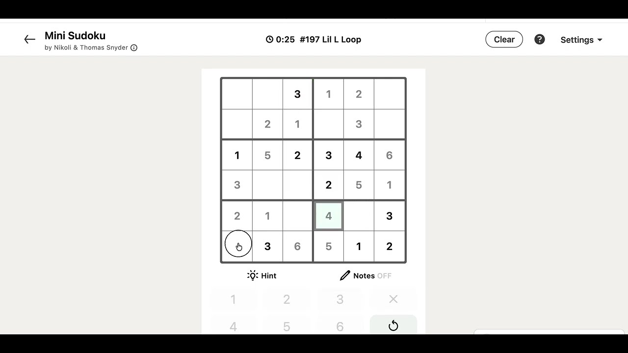 LinkedIn Mini Sudoku Answer Today - Puzzle #197 Lil L Loop | 24 February 2026