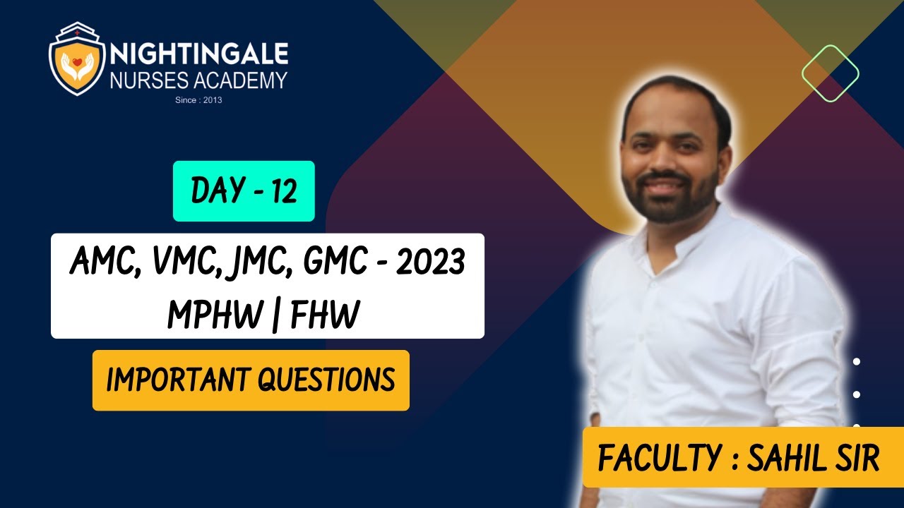 MPHW FHW DAY12 questions and solution AMC FHW MPHW multipurpose health worker female health