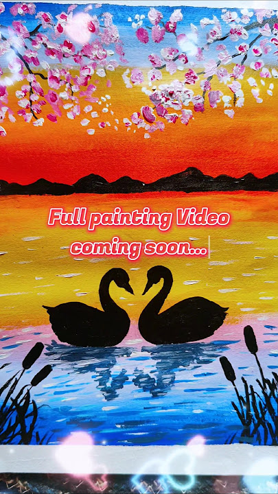 Sunset Painting using acrylic colors #painting #silhouette #art #viralshorts #hype