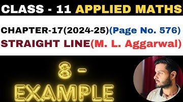 8 Example l Chapter 17 l STRAIGHT LINE l example8 l Class 11th Applied Maths l M L Aggarwal 2024-25
