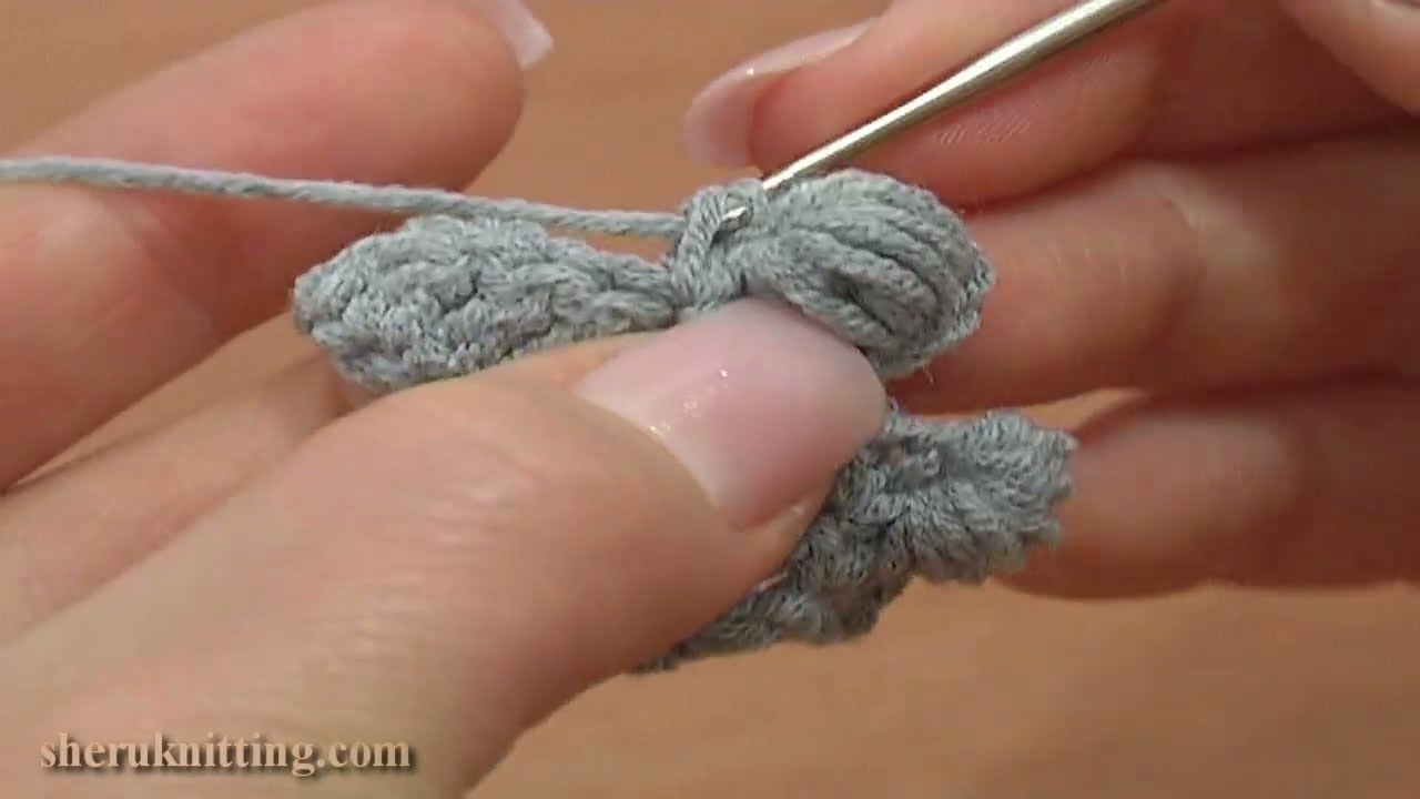 Вязание крючком по схеме «Блок-столбик» (Puffy Bullion) Учебник 40, часть 3 из 7