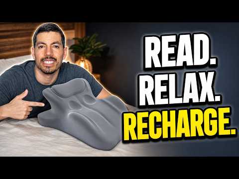 Video thumbnail: HOMEPAC Ergonomic Memory Foam Wedge Pillow Review: Firm 27° Support Built for Prone Reading