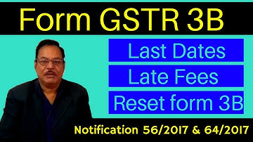 Form GSTR 3B | Last Date of filing | Late Fee | Reset Option |