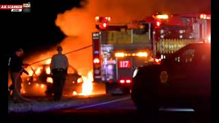 Early morning vehicle fire, in Lancaster Ca