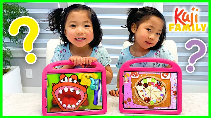 Emma and Kate play Fun kids Games like Makeover and Learning Game