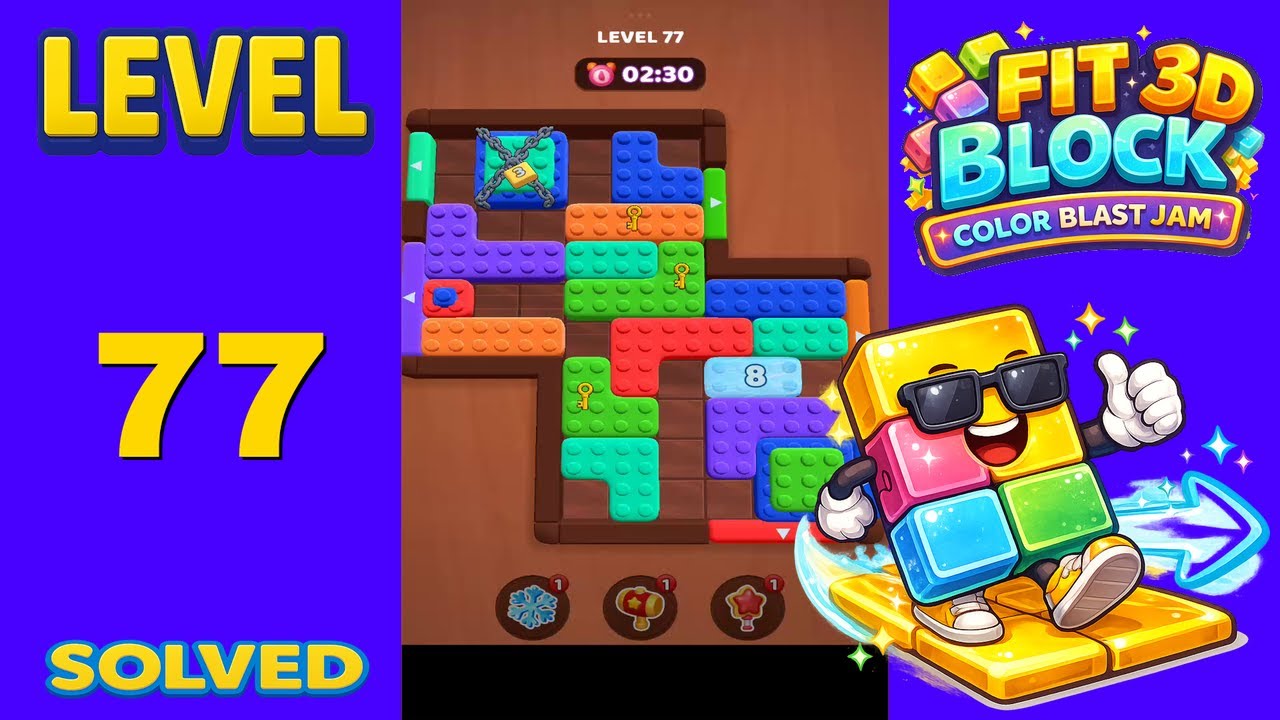 Fit Block 3D – Level 77 | Walkthrough Fast & Clean Solution - YouTube
