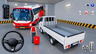 Pickup Truck Vs Express Bus Stuck in Parking Garage | 3D Driving Class 2026 | Car Game Gameplay screenshot 5