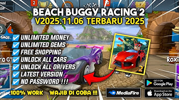 BEACH BUGGY RACING 2 MOD APK VERSI 2025.11.06 UNLOCK ALL CARS, UNLIMITED MONEY NO PASSWORD 