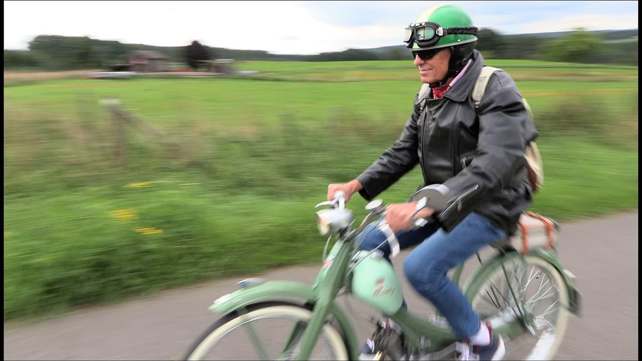 Testlauf NSU Quickly N mit kurzen Krümmer und 13ner BING Vergaser #Quickly #Patina