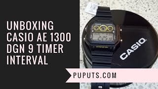 unboxing casio ae 1300wh dengan 9 interval timer