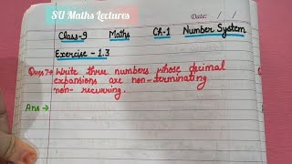 Write three numbers whose decimal expansions are non-terminating non-recurring|Class 9th|Ch-1|Q-7|