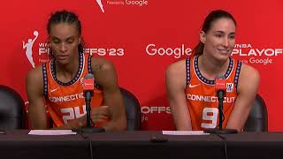 DeWanna Bonner, Bec Allen Interview After Upset Win, WNBA Semis. New York Liberty vs Connecticut Sun