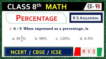 CLASS- 8 | Qus- 3 | Exercise- 9B | Percentage | Math Class 8  #mvo #rsaggarwal #percentage #cbse