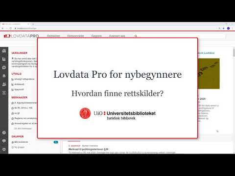 Lovdata Pro for nybegynnere: Hvordan finne rettskilder?