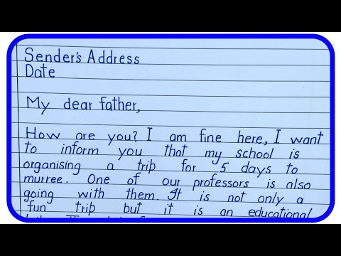 Write A Letter To Your Father For Asking Permission To School Trip|Letter To Father Asking For Money