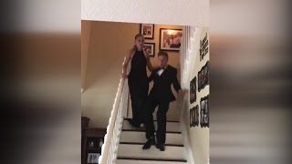 Teen Botches Grand Entrance Before Prom By Falling Down Stairs In Tuxedo