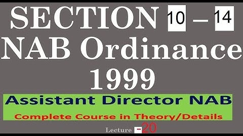 Lecture 20 NAB Ordinance 1999 Section 10-14|| #fpsc #nts #ppscpreparation