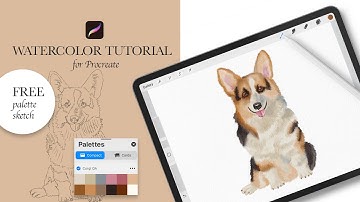 Procreate Watercolor Corgi Tutorial - Step by step - Drawing tutorial by OwlAsya