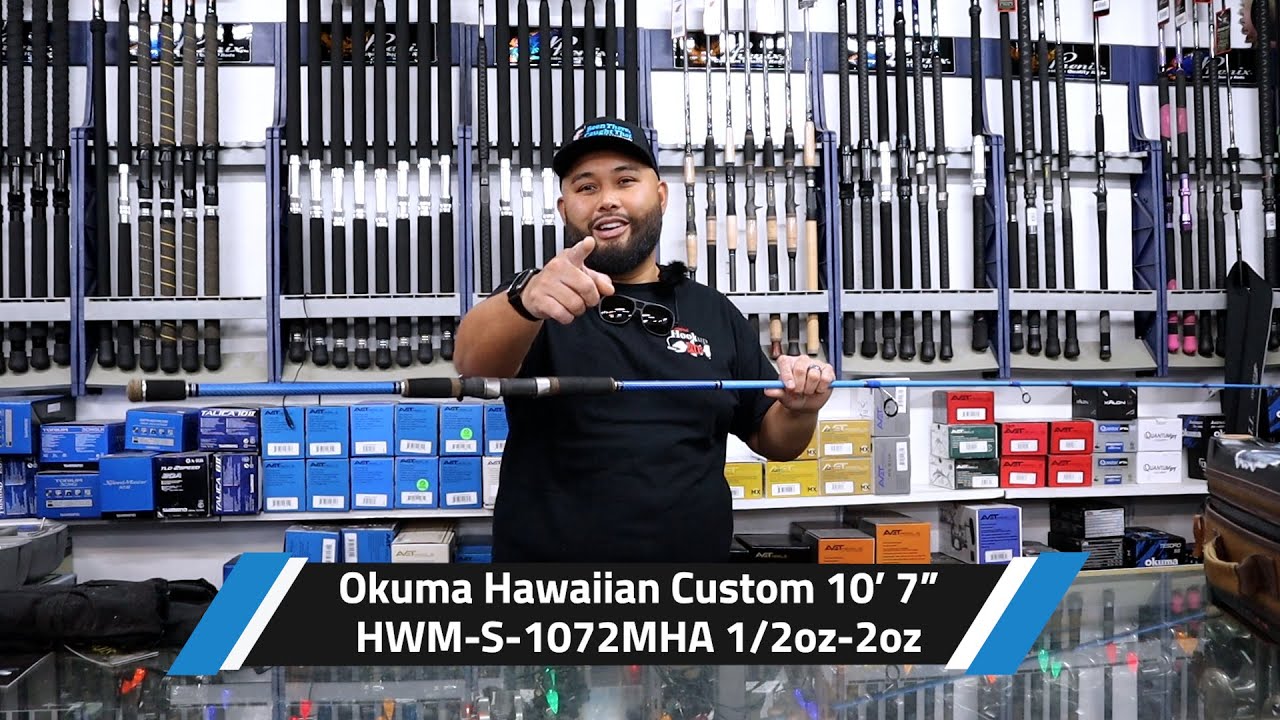 custom fishing rods hawaii HCS Surf HCS-S-1333XH Ulua slide rods utilize a stainless steel rod butt for durability in and among lava rocks Okuma Hawaiian Custom Spinning Rods