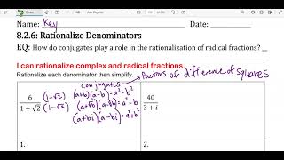 8.2.6 Rationalize Denominators