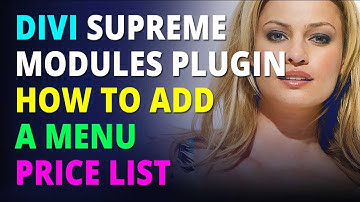 Divi Supreme Modules Plugin How To Add A Menu Price List