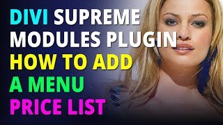Divi Supreme Modules Plugin How To Add A Menu Price List