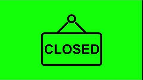 Animated Close Sign on Green Screen With Pop-up Sound