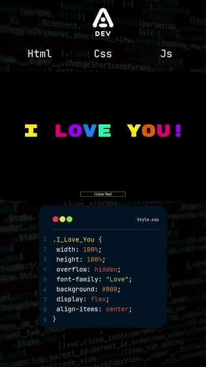 Programación I Love You Text Html, Css y Javascript #ilove #ilovey ...