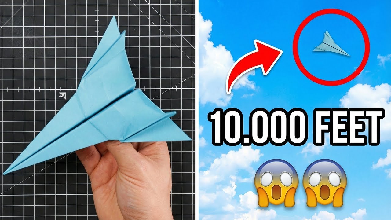 Как сделать бумажный самолетик, который летит на 10000 футов!