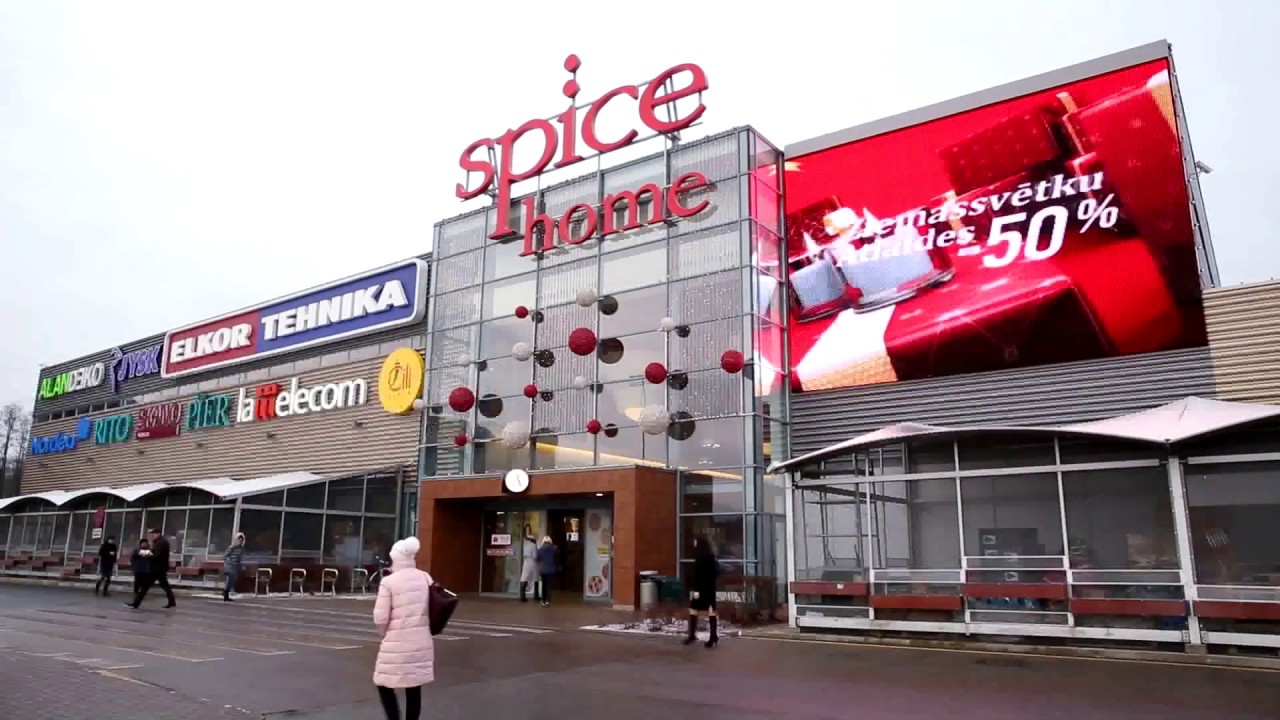PALAMI-MediaTUBE screen for shopping mall SPICE HOME (Riga, Latvia)