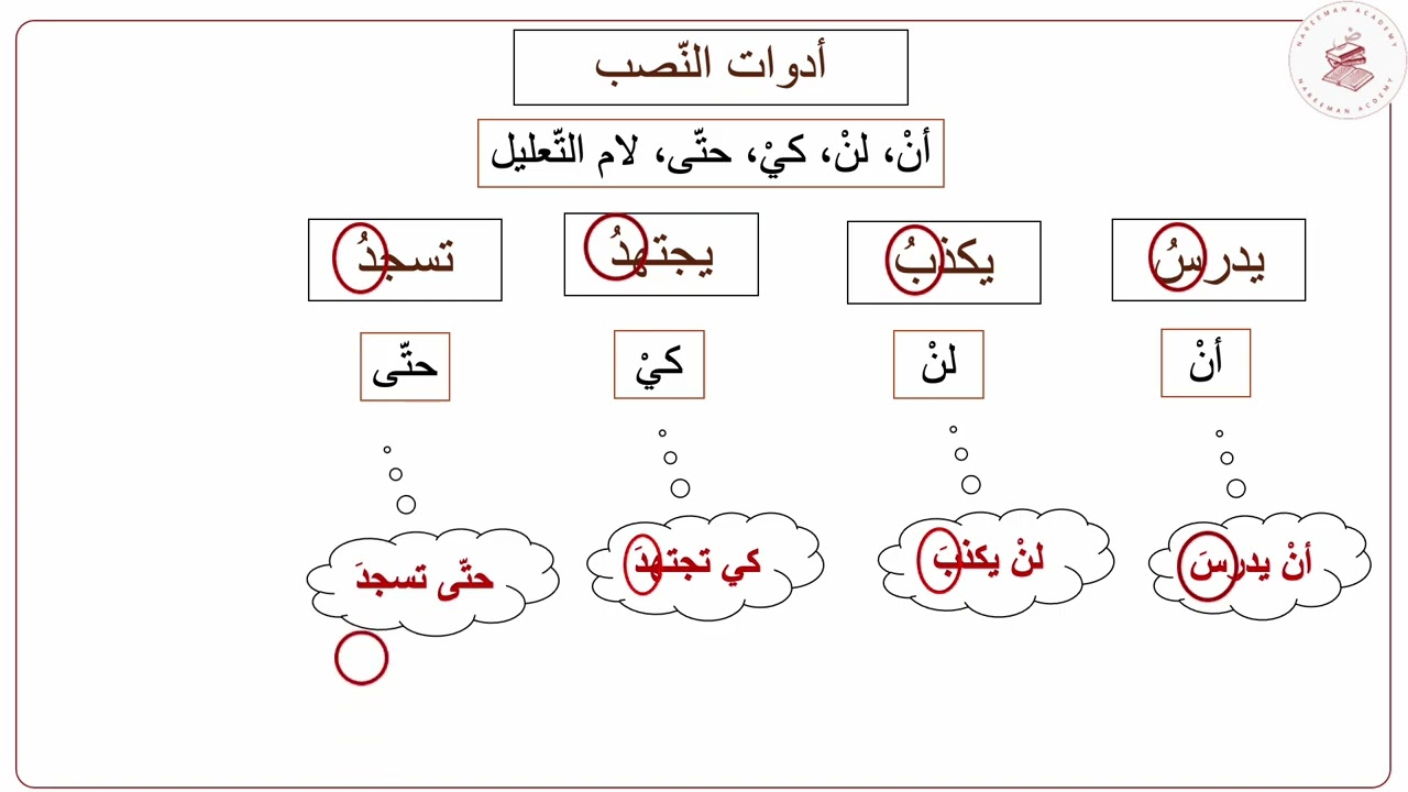 الفعل المضارع المنصوب