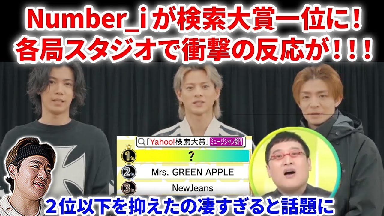 nyao_ya(プロフご確認ください)です♩(5/1) 衝撃】Number_が Yahoo!検索大賞で1位の理由がやばい！！各局スタジオ