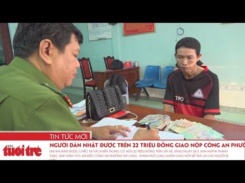 Người dân nhặt được trên 22 triệu đồng giao nộp công an phường