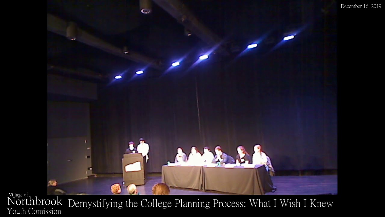 Village Of Northbrook Youth Commission Presents Demystifying College