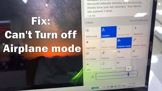 how to fix can't turn off airplane mode in lenovo laptop windows 10