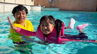 eric teaches lily alexa swim pool challenge