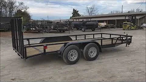 Utility Trailer 6.4' X 16' Dovetail Dual Axle 3,500lbs