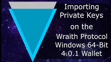 Importing Private Keys on the Verge Wraith Protocol | 4.0.1| Windows Wallet