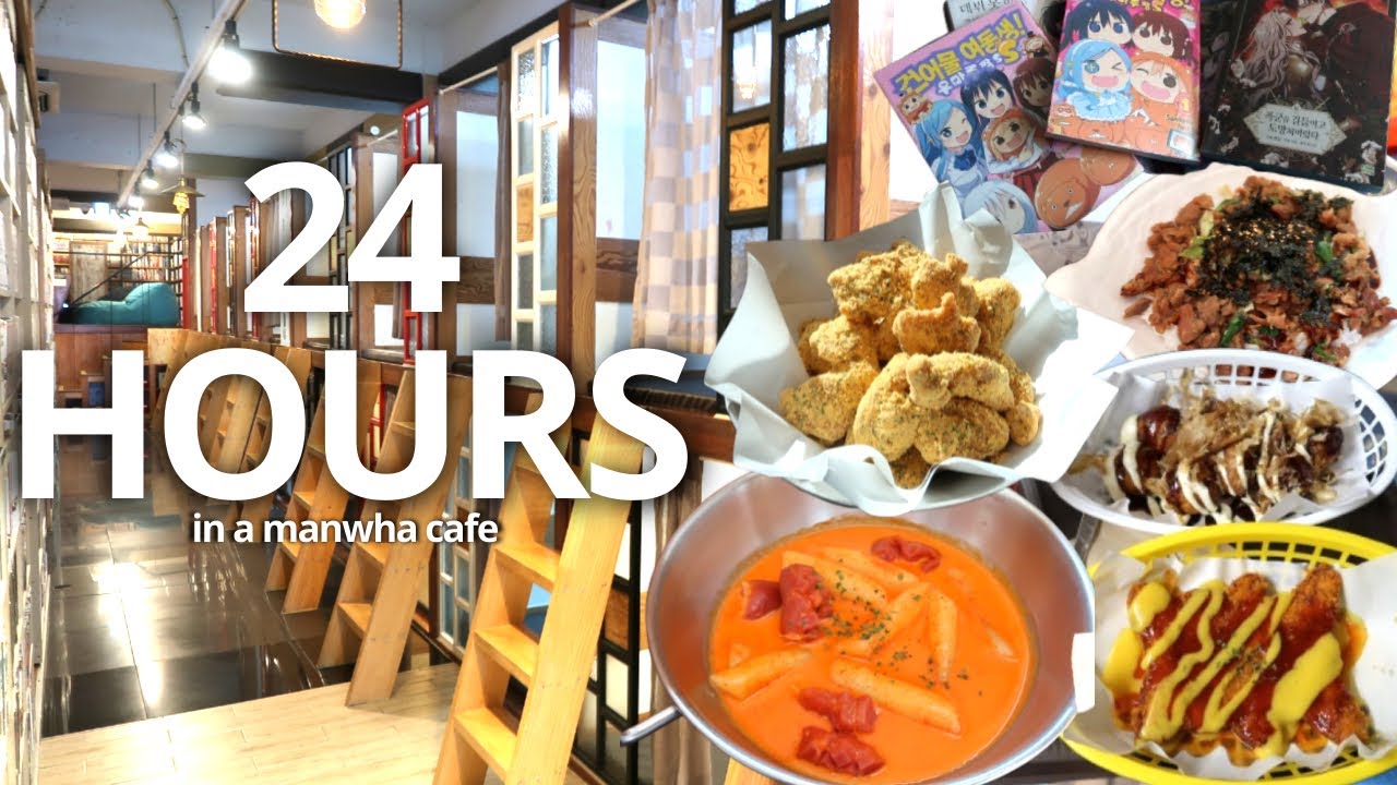 Eating ONLY Korean Food in a Manwha Cafe for 24 HOURS 🇰🇷