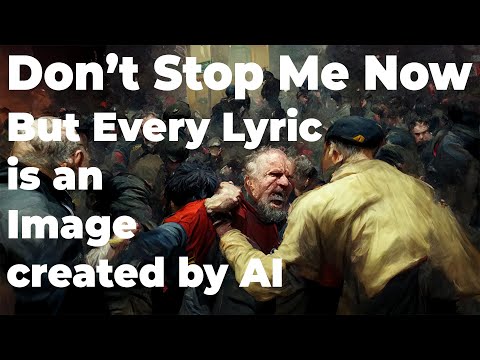 Don't Stop Me Now But Every Lyric Is An Image Created By Ai