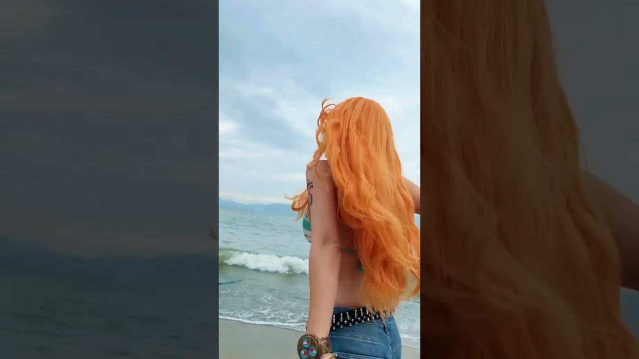 When the crew finally gets a beach day on the Grand Line 🌴🍊#onepiece #cosplay #namionepiece