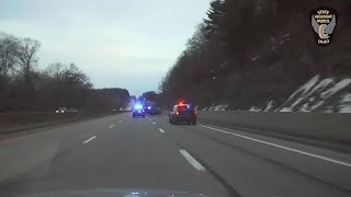 Raw Dash Camera: Chase ends on I70 in Licking County