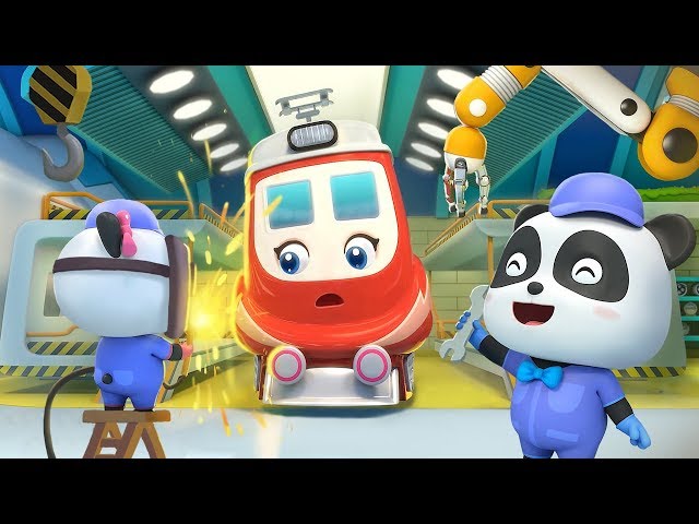 Bayi Panda Dan Bengkel Kereta Listrik | Lagu Kereta Api | Lagu Anak-anak | BabyBus Bahasa Indonesia class=