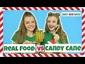 Real Food vs Candy Cane Challenge ~ Jacy and Kacy