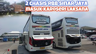 2 chasis RBB sinar jaya masuk karoseri laksana‼️Kondisi jam 12 siang di terminal arjosari malang