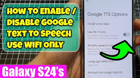 📶 Galaxy S24/S24+/Ultra: How to Enable/Disable Google Text to Speech Use WiFi Only 💰