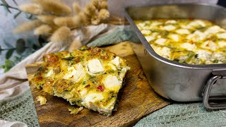 Frittata - mit Zucchini und Feta Käse