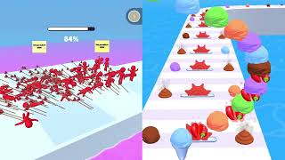 Arrow Run Race (pt 1) Vs Stacky Ice Cream Run (pt 21) - Gameplay Walkthrough Android IOS