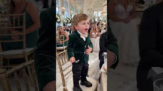 The Best Man speech we didn't know we needed! 🥂#wedding #ringbearer #cutekids #toddlerlife