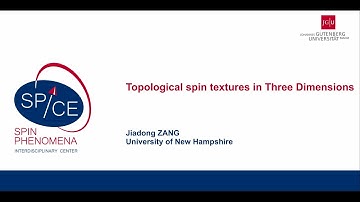 Talks - Nanomagnetism in 3D 2024 - Jiadong ZANG, University of New Hampshire